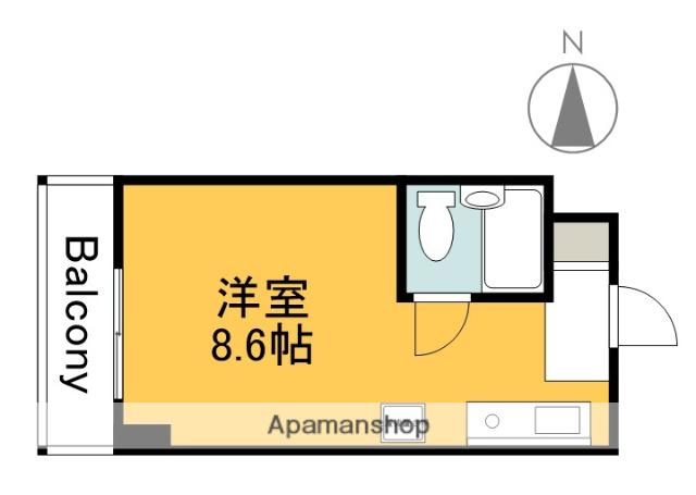 コーポラス岡本(ワンルーム/3階)の間取り写真