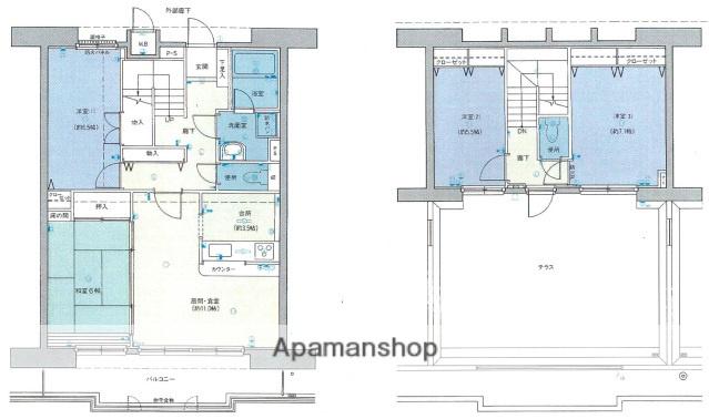 ロイヤルビュー一茶苑(4LDK/13階)の間取り写真