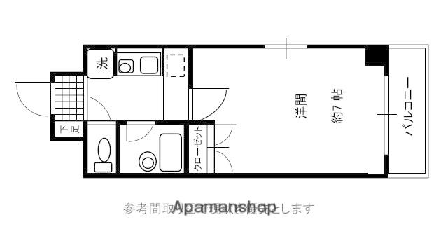 サンローレル串戸(1K/2階)の間取り写真