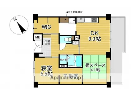 矢賀新町パークマンション(2LDK/5階)の間取り写真
