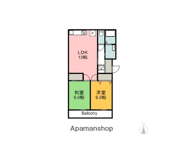 ビューパレー・MS(2LDK/1階)の間取り写真