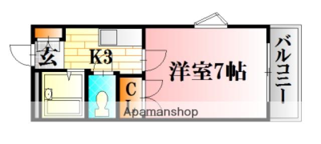 第二大下ビル(1K/1階)の間取り写真