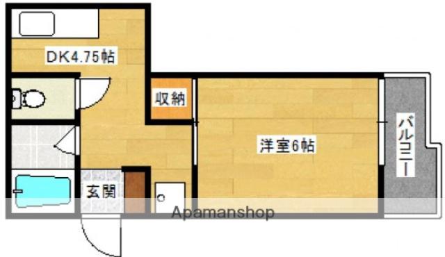 第1木本ビル(1DK/8階)の間取り写真