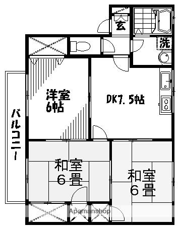 ファミールナカイⅢ(3DK/1階)の間取り写真