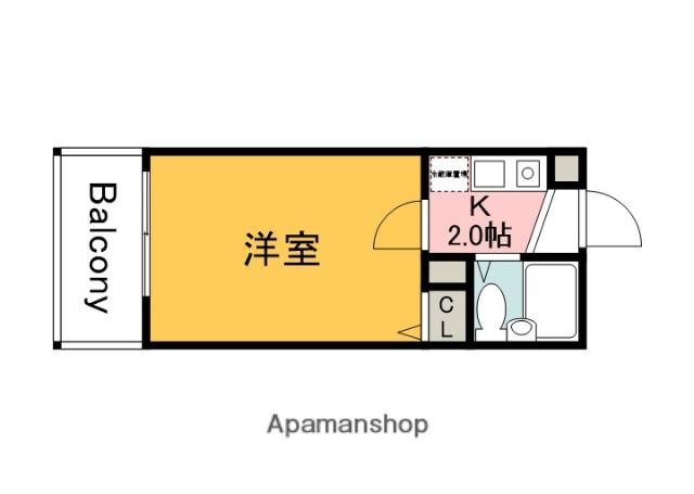 第2祇園Sビル(1K/3階)の間取り写真