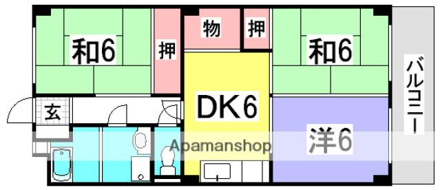 第3カジカワビル(3DK/3階)の間取り写真