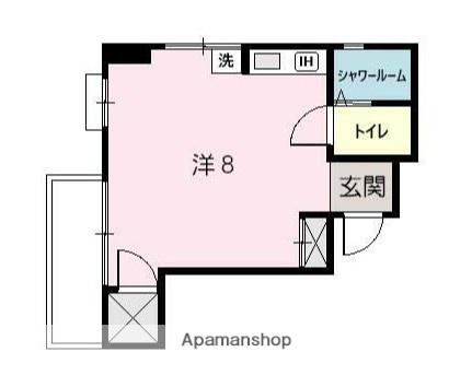 エスポワール(ワンルーム/2階)の間取り写真