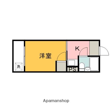 ハピネス三宅(1K/5階)の間取り写真