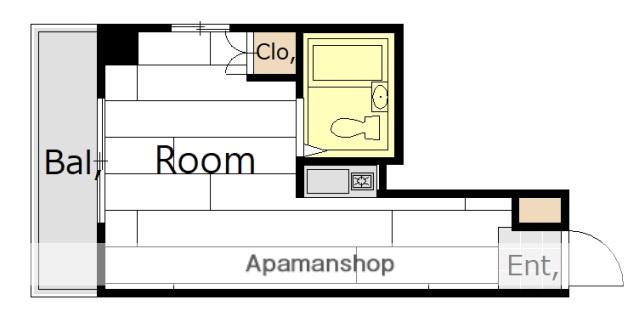 メゾン・ボヌール(ワンルーム/2階)の間取り写真