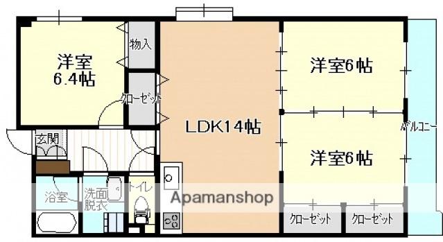 橋本ビル(3LDK/4階)の間取り写真
