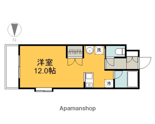 リカ上安(ワンルーム/1階)の間取り写真