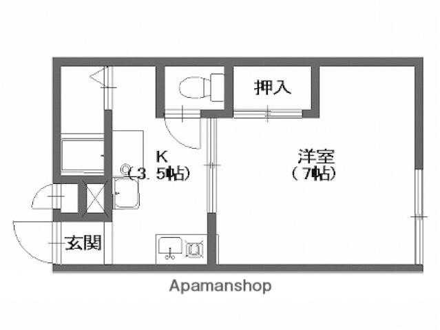 スイートム祇園(1K/1階)の間取り写真