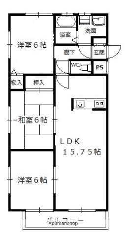 コーポ末田(3LDK/2階)の間取り写真