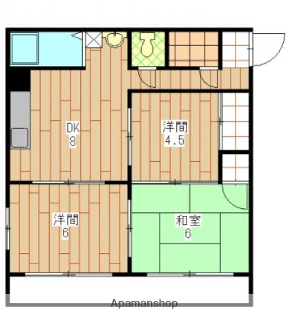 太田川マンション(3DK/3階)の間取り写真