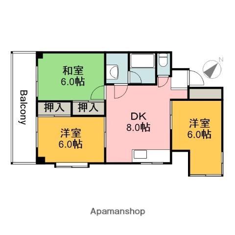 リバーサイド小島(3DK/3階)の間取り写真
