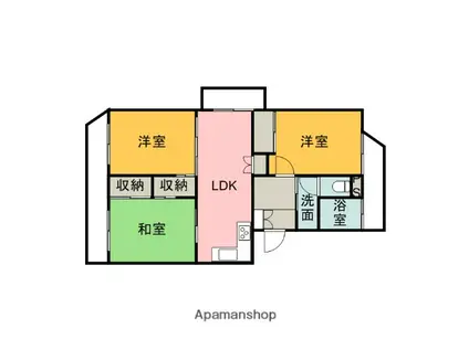 ハイツ戸坂(3LDK/2階)の間取り写真