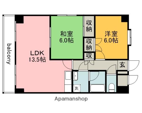 グレース古江(2LDK/3階)の間取り写真
