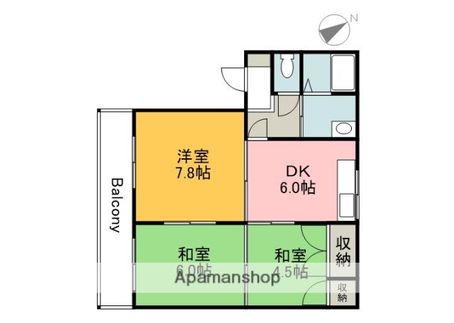 ハイツ・ヴォジョレー(3DK/2階)の間取り写真