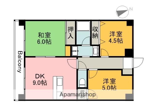 ヒューマンズ地御前(3DK/3階)の間取り写真