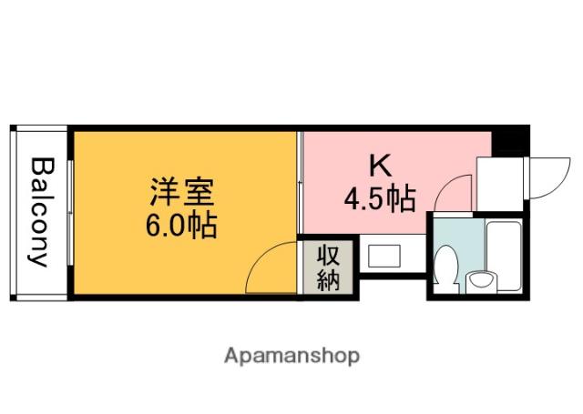 BAUHAUS祇園新道(1DK/2階)の間取り写真
