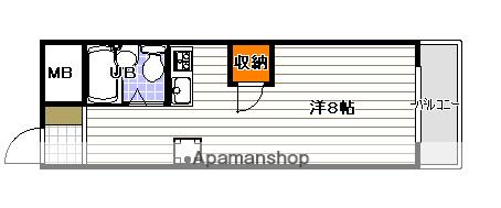 樹里ハイツ(ワンルーム/1階)の間取り写真