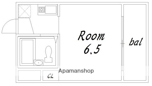 コーポ円満地(ワンルーム/2階)の間取り写真