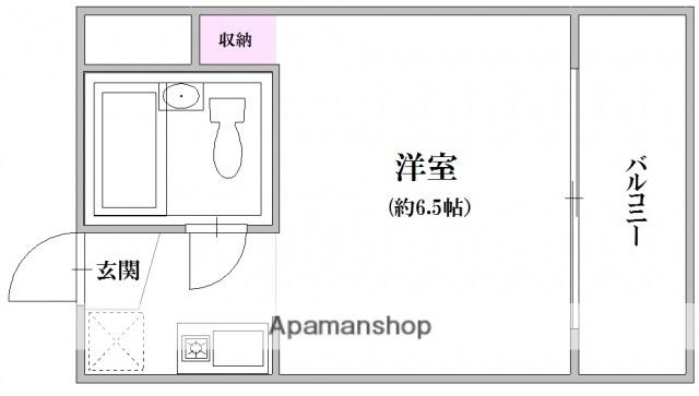 コーポ円満地(ワンルーム/2階)の間取り写真