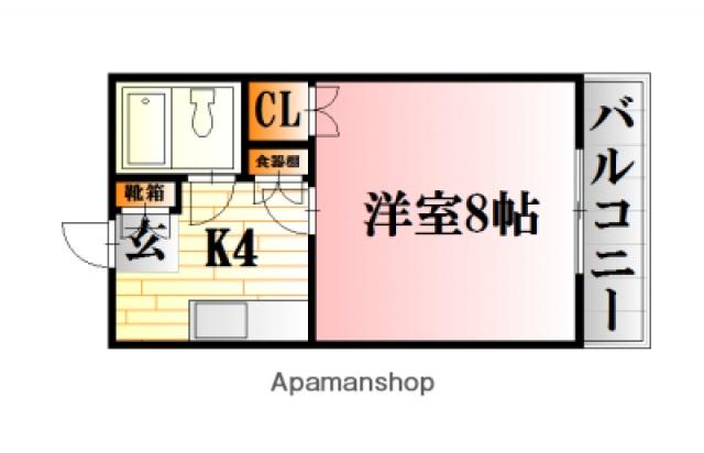 第一観ビル(1K/2階)の間取り写真