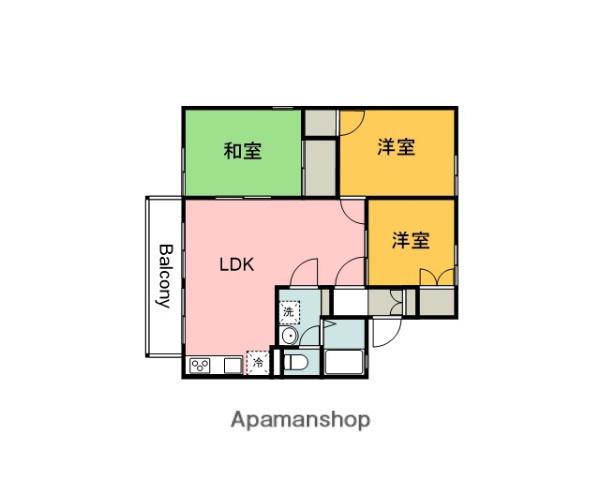 ミモザハウス(3LDK/1階)の間取り写真