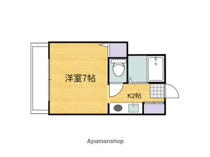 アスティーニ海田南(ワンルーム/2階)の間取り写真