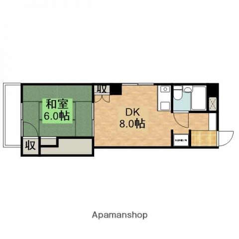 北原ビル(1DK/4階)の間取り写真