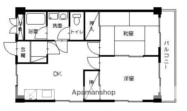 ハイタウン庚午北(2DK/3階)の間取り写真