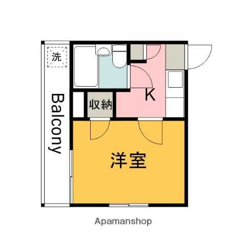 ホワイトパレス長束(1K/1階)の間取り写真