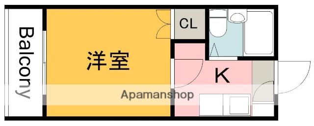 ホワイトパレス長束(1K/4階)の間取り写真