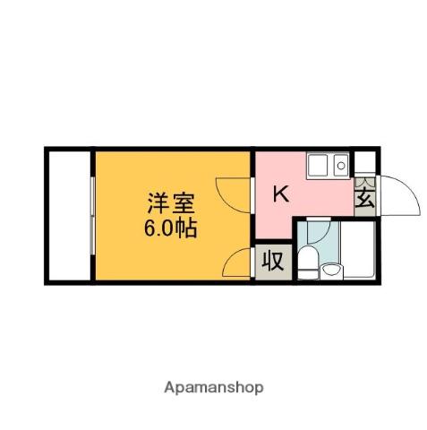 ホワイトパレス長束(1K/2階)の間取り写真