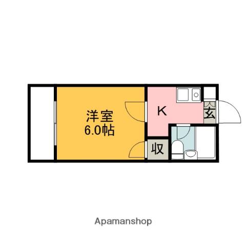 ホワイトパレス長束(1K/4階)の間取り写真