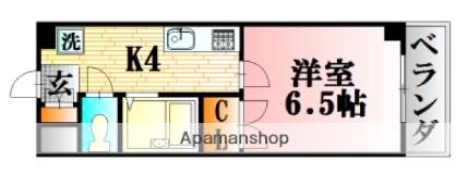 貴船御館(1K/5階)の間取り写真