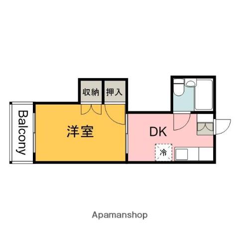 丸井ビル(1DK/3階)の間取り写真