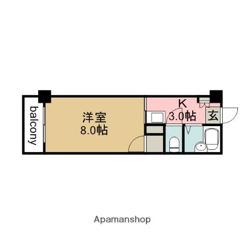 リマーカーブル己斐(1K/5階)の間取り写真