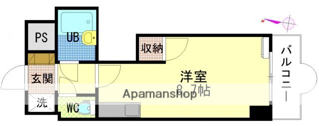 セントラルリバー祇園(ワンルーム/2階)の間取り写真