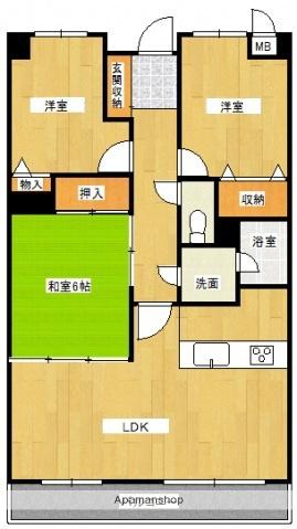 クシティガルバビル(3LDK/7階)の間取り写真