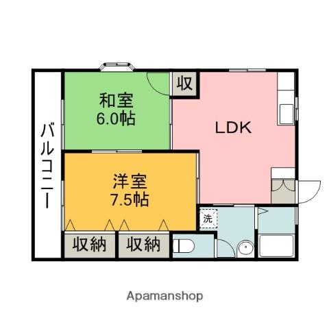 長束メゾン小谷(2LDK/2階)の間取り写真