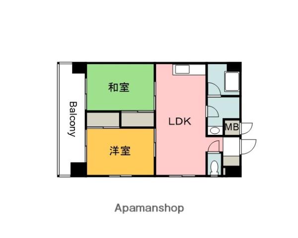 第3佐野ビル(2LDK/6階)の間取り写真