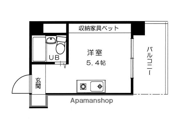 CALM西原(ワンルーム/7階)の間取り写真