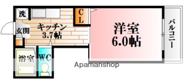 長山ビル(1K/2階)の間取り写真