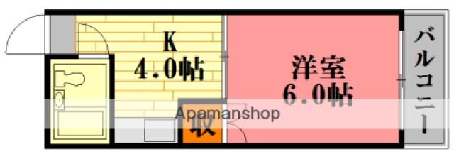 長山ビル(1K/2階)の間取り写真