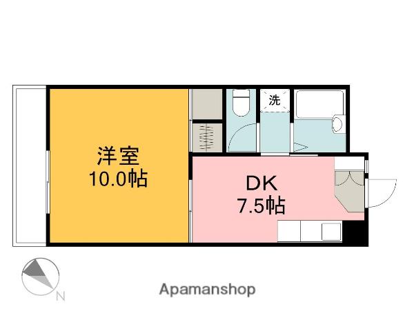 ラ・フィレンツェⅡ(1DK/2階)の間取り写真
