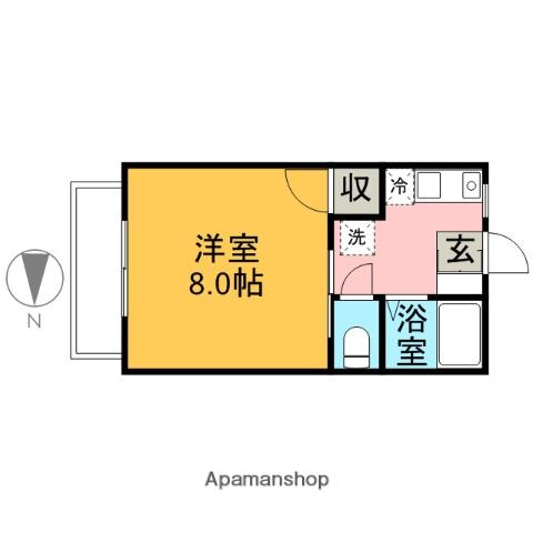 リベラルコート柴(1K/2階)の間取り写真