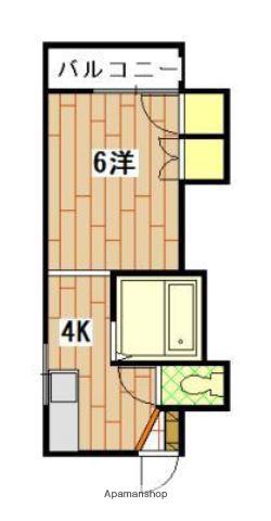 西原ビル(1K/2階)の間取り写真