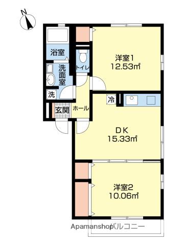 アーバンフォレスト(2DK/2階)の間取り写真